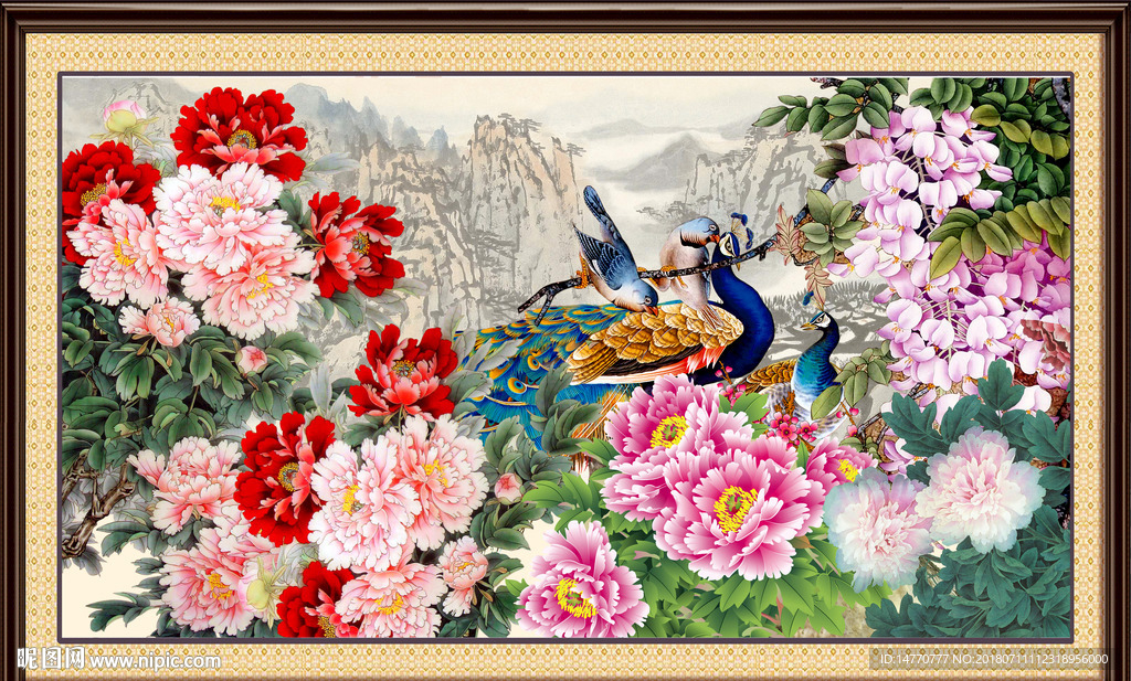 国画牡丹