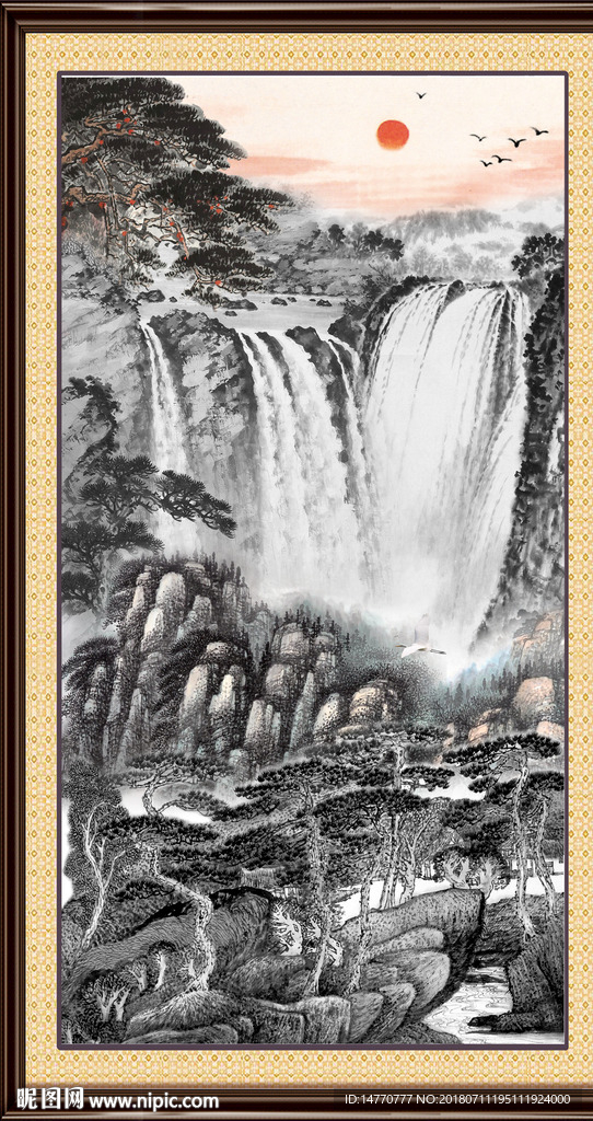 水墨山水国画