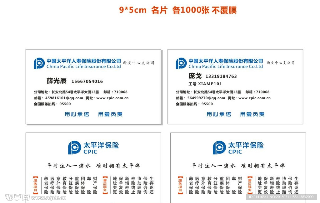 名片  太平洋