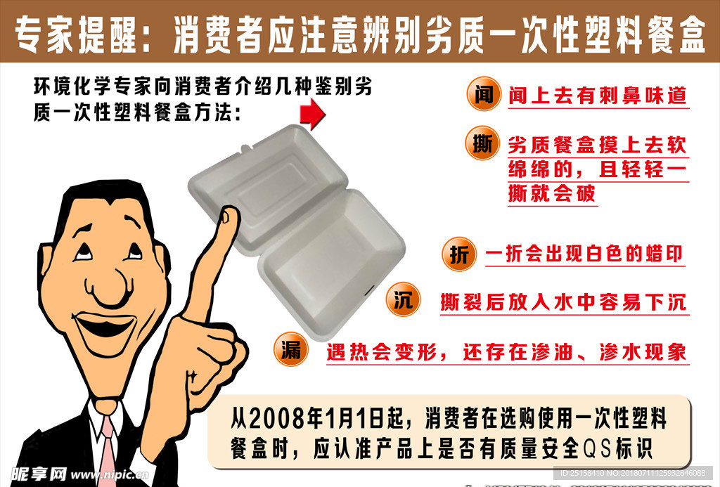 一次性餐盒鉴别方法