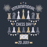 国际象棋日矢量素材