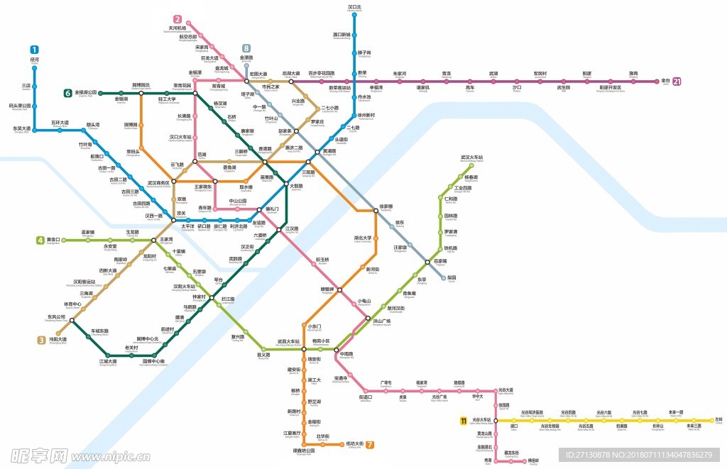 武汉高兴地铁交通图