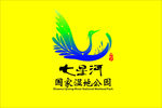 七星河森林公园标志logo孔雀