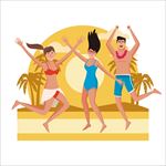 夏日海边人物