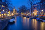 阿姆斯特丹 城市 运河 晚上