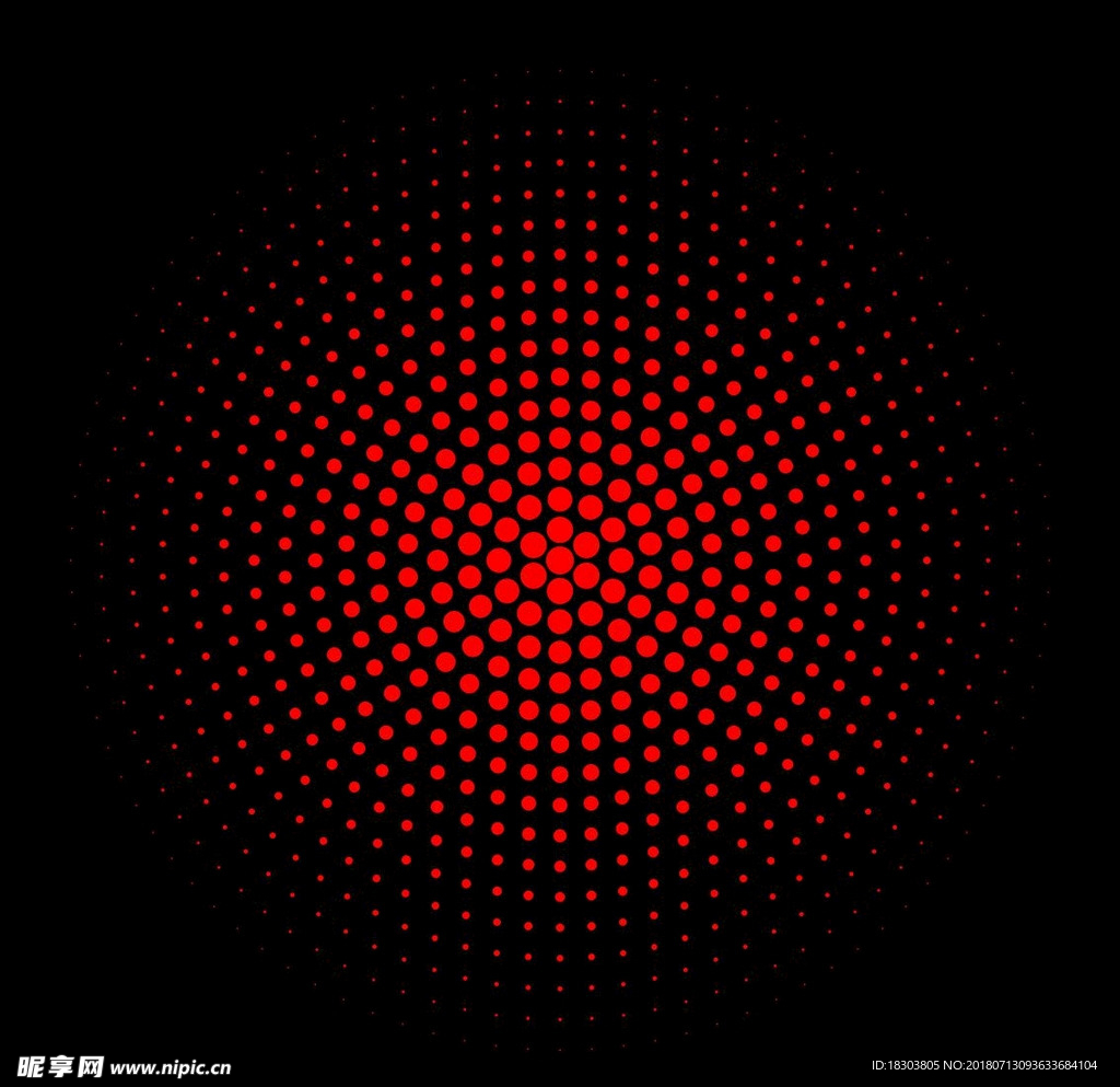 黑红色渐变圆形网点