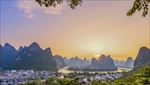 桂林阳朔小河背日落美景