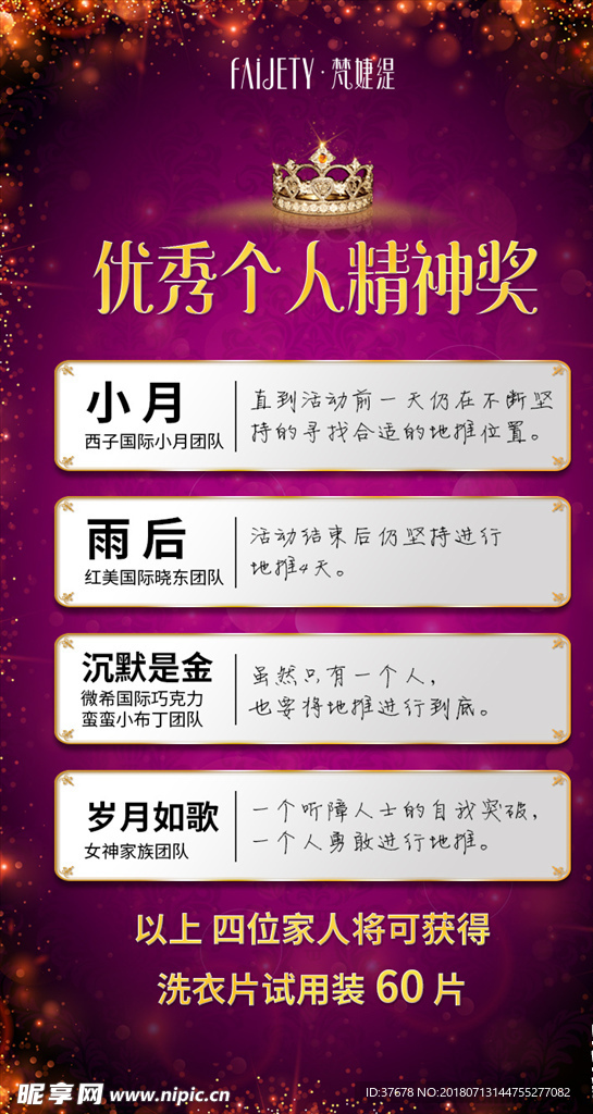 个人奖励海报