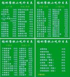 价目表