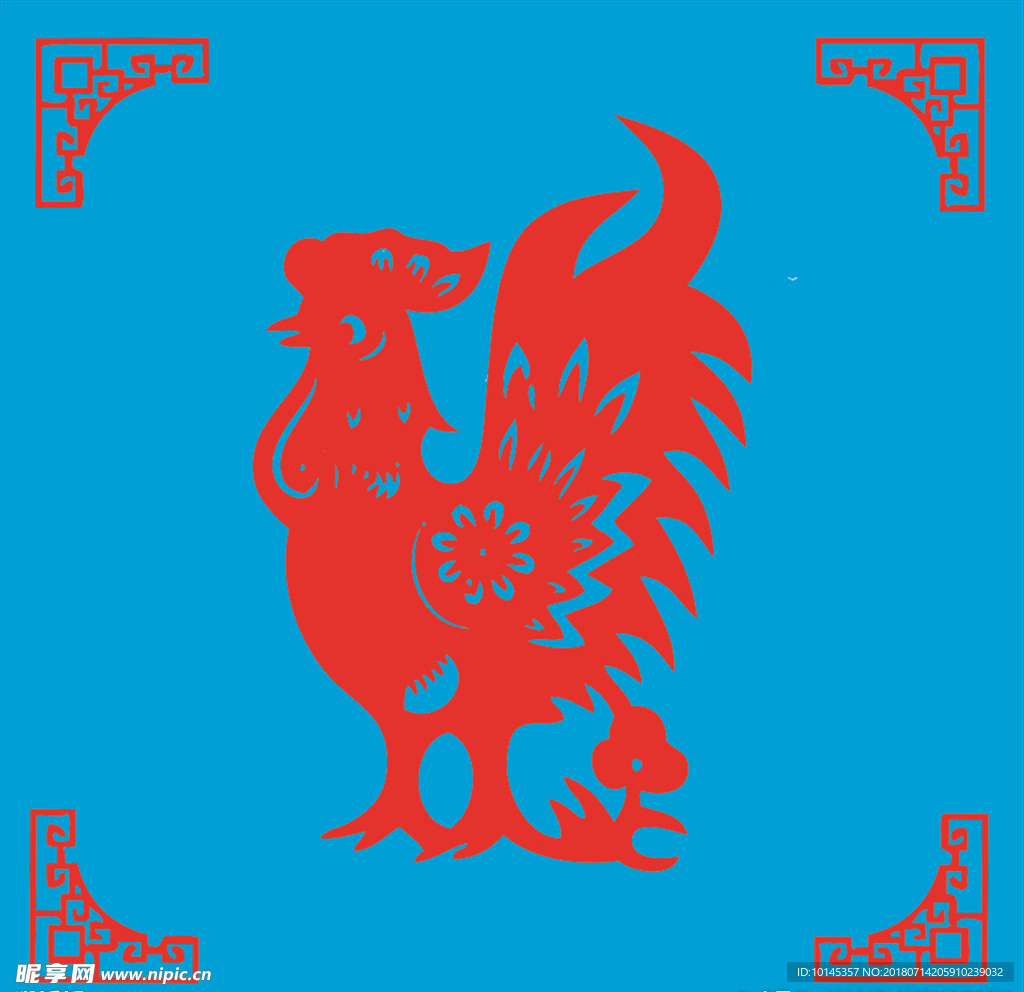 鸡剪纸