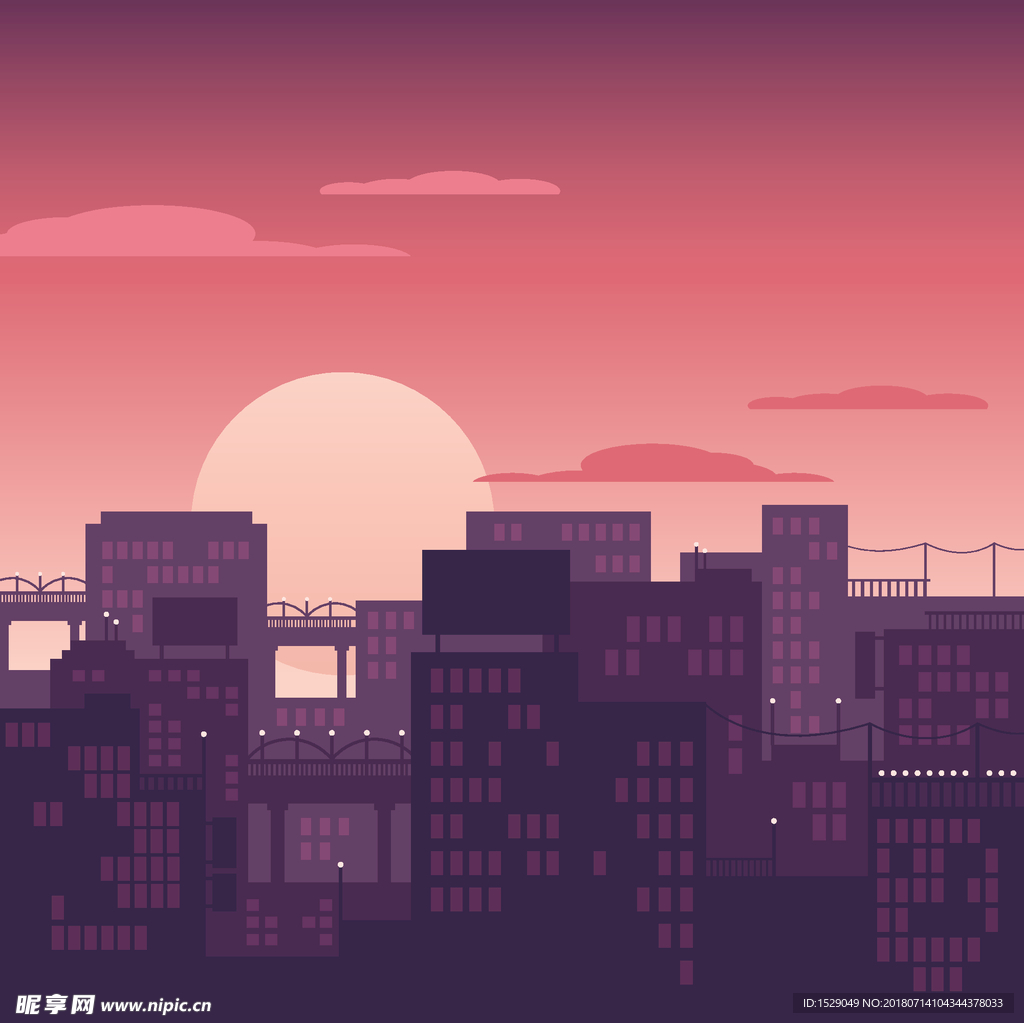 卡通现代城市