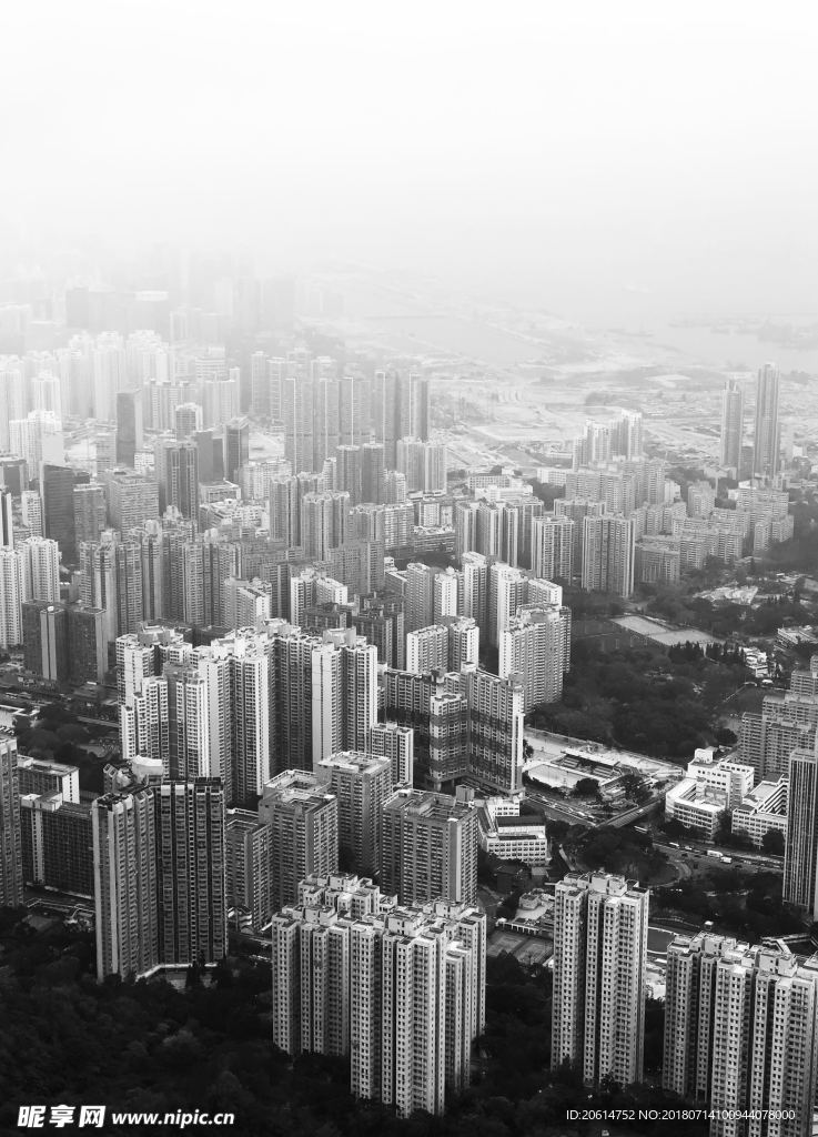 俯瞰城市高楼建筑