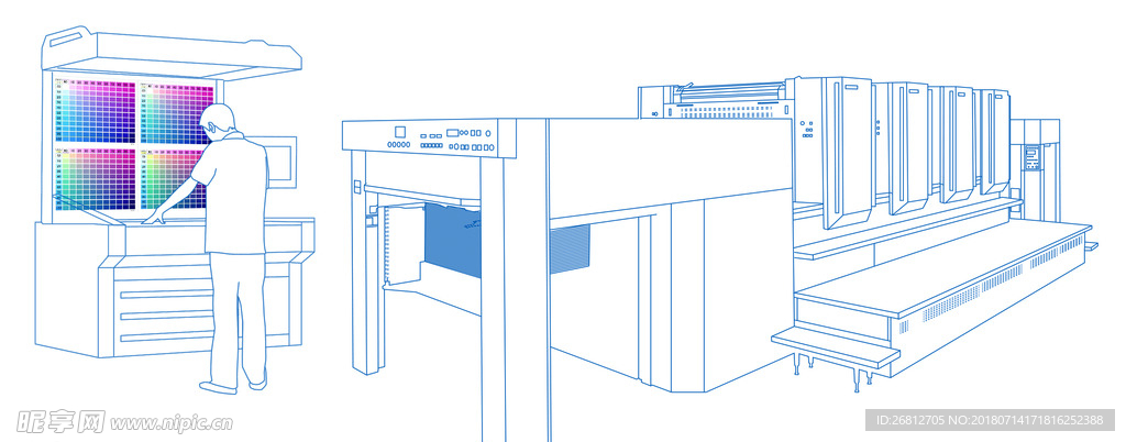 印刷机线图
