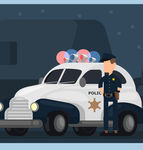 卡通警车图片