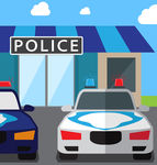卡通警车图片