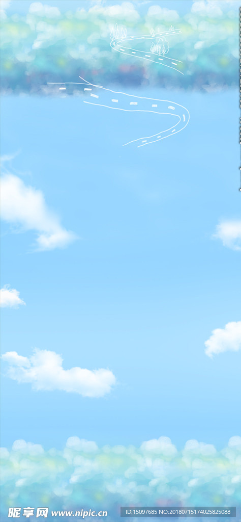 蓝天白云草地