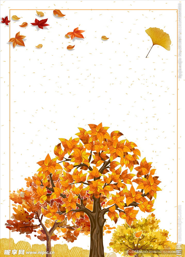 秋季落叶枫叶背景图素材