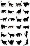 矢量黑色动物猫剪影