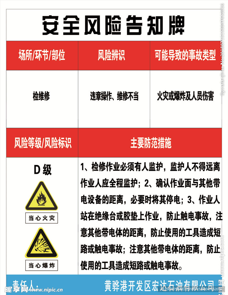 安全 风险 告知牌
