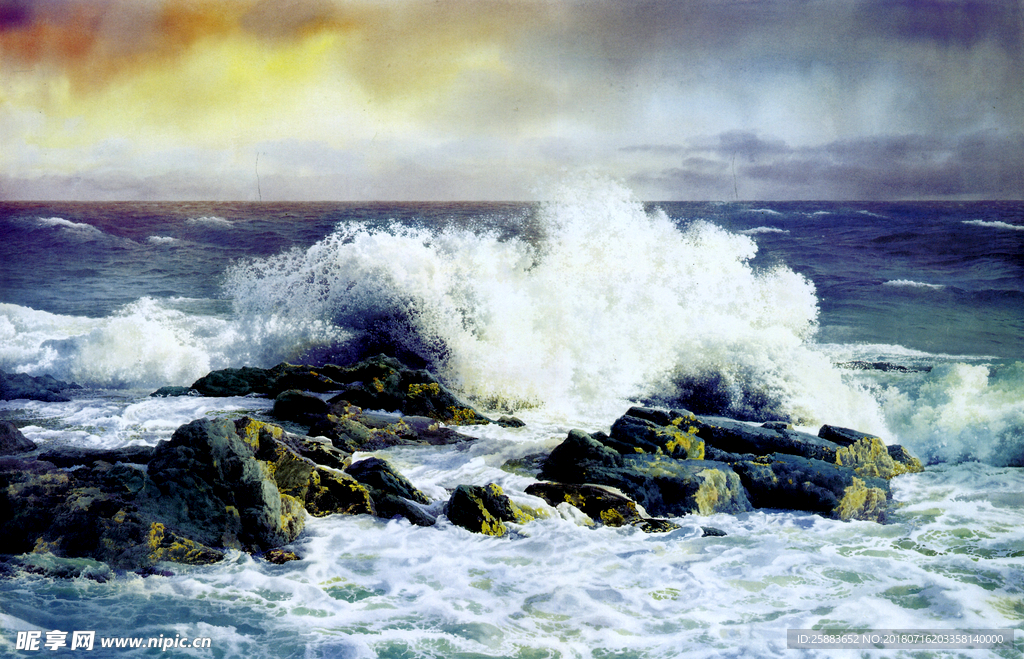 大海油画作品