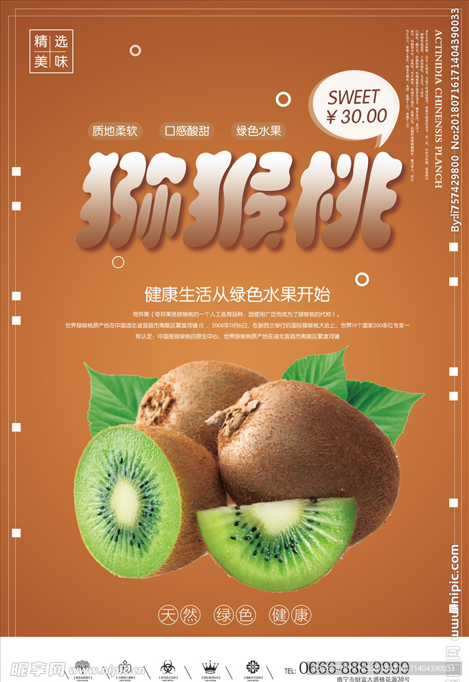 创意猕猴桃户外水果海报