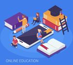 阅读软件应用学习矢量插画