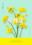 韩国黄色油菜花海报PSD素材