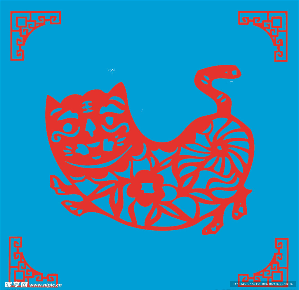 老虎剪纸