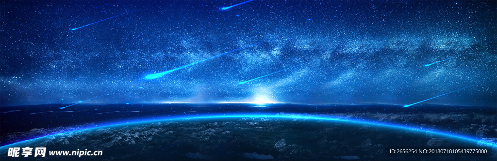 深蓝色流星背景
