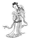 线稿仕女图图片