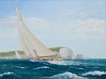 帆船大海油画