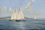 帆船大海油画
