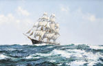 帆船大海油画