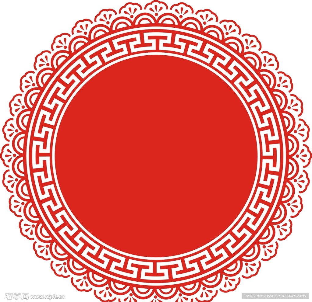 中式 圆形 边框