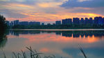 湖面晚景