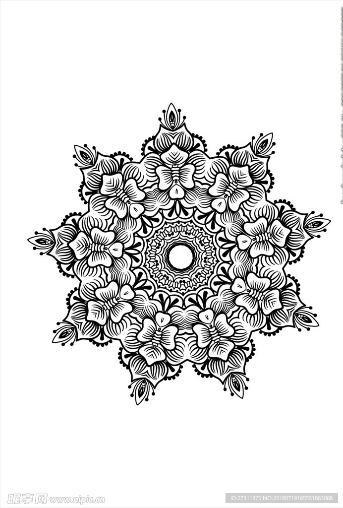 圆形古典花纹图片