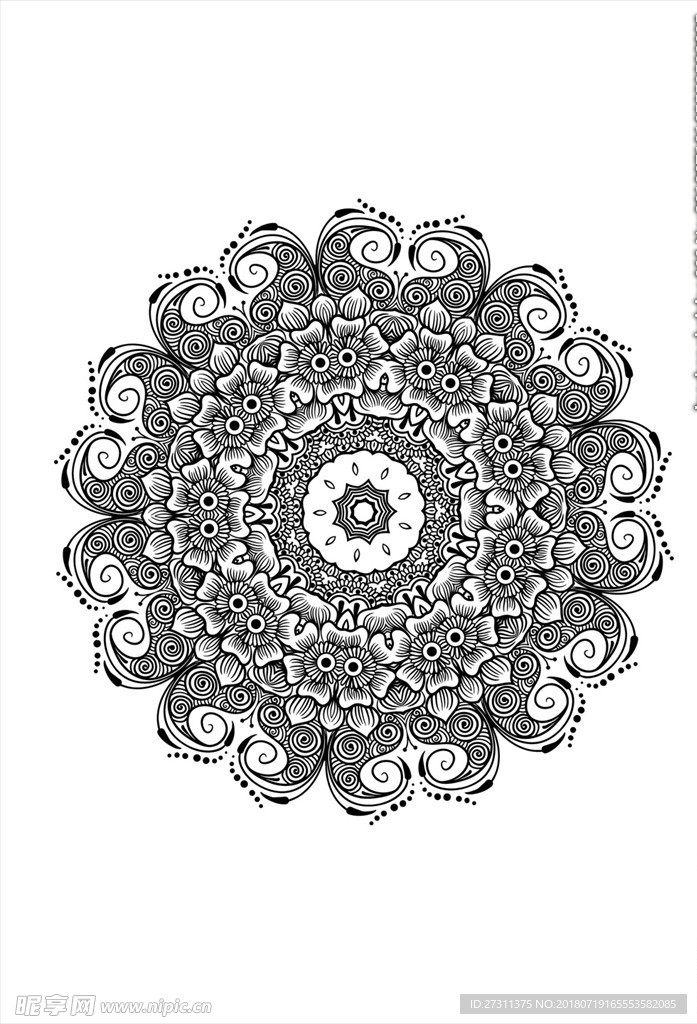 圆形古典花纹图片