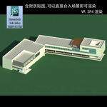 写字楼 现代办公楼 建筑模型图