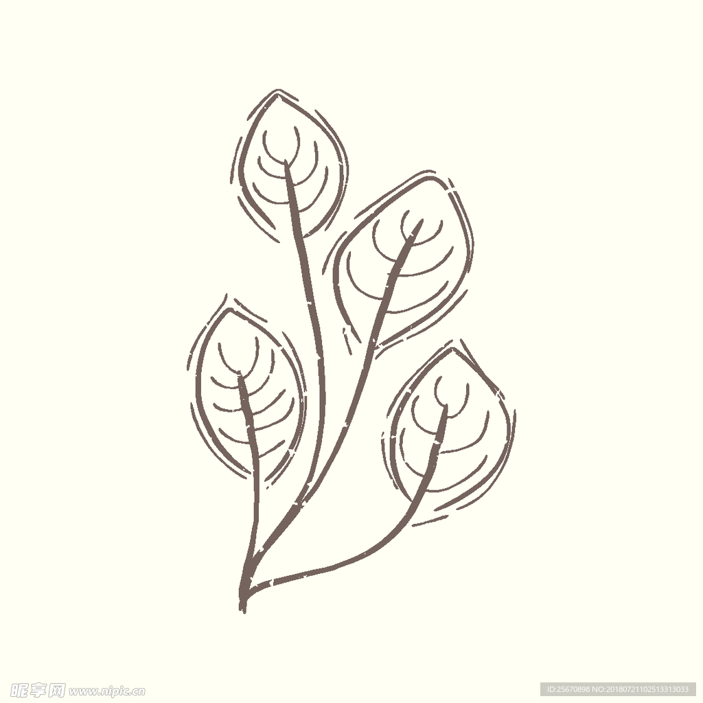 矢量手绘植物