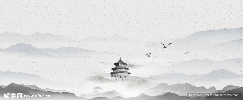 中国风水墨画背景素材图