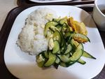 吃饭 快餐 吃快餐 饭 白色碟