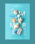 蓝色背景夏季促销海报设计