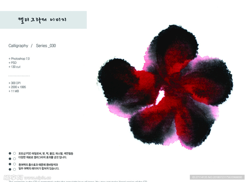 水彩画花 国画花   水笔花