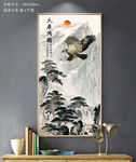 中式大展宏图玄关背景墙装饰画