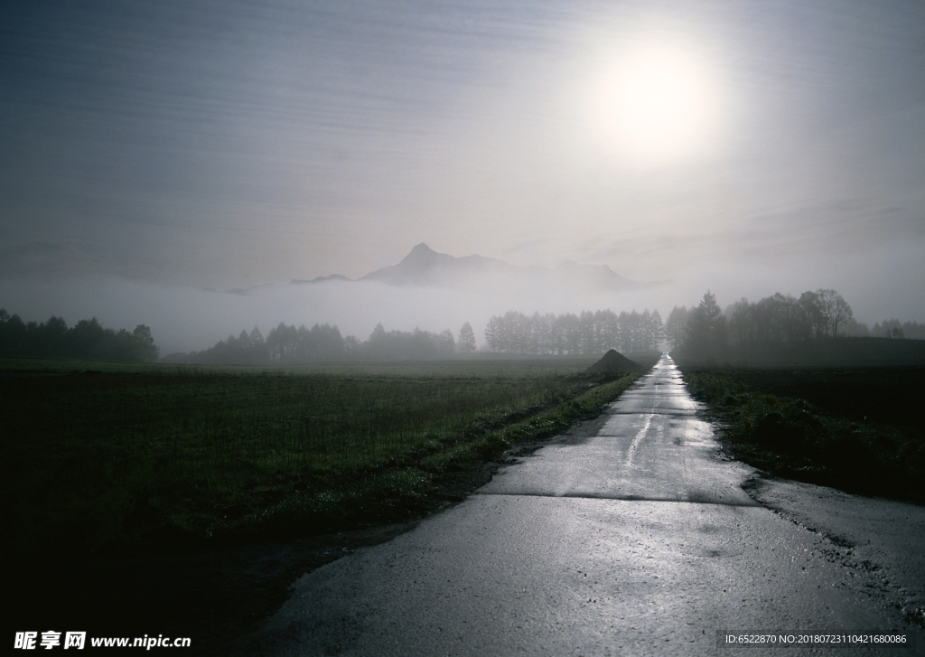 下雨前的田野风光 道路风景