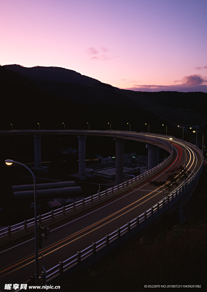 黄昏下的高架桥 道路风景