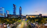 深圳图书馆和深圳音乐厅夜景