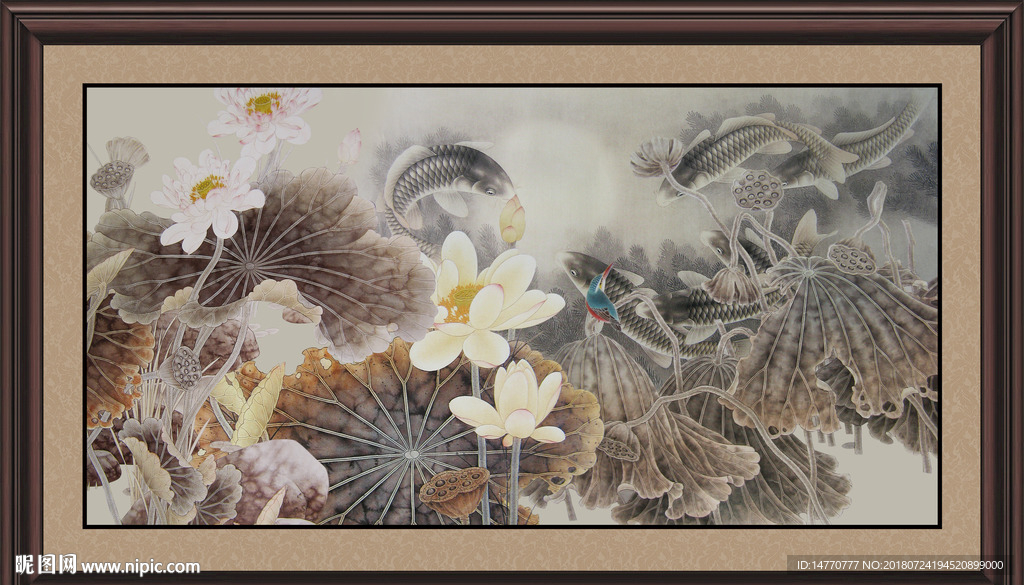 国画荷花