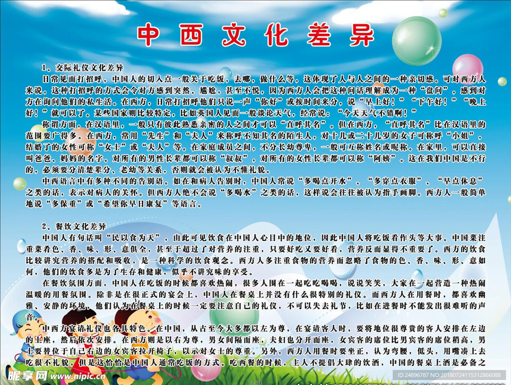 中西文化差异 英语