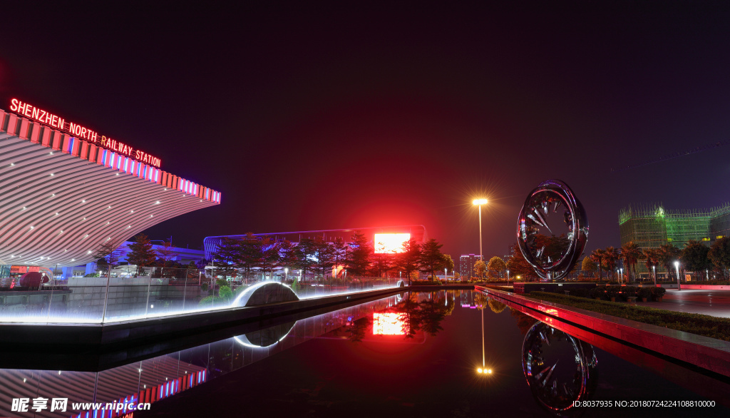 深圳北站广场夜景